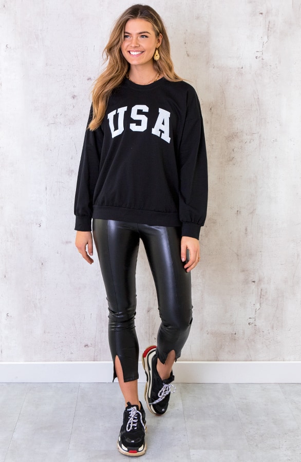 USA Sweater Dames Zwart – shoparchief, foto 2