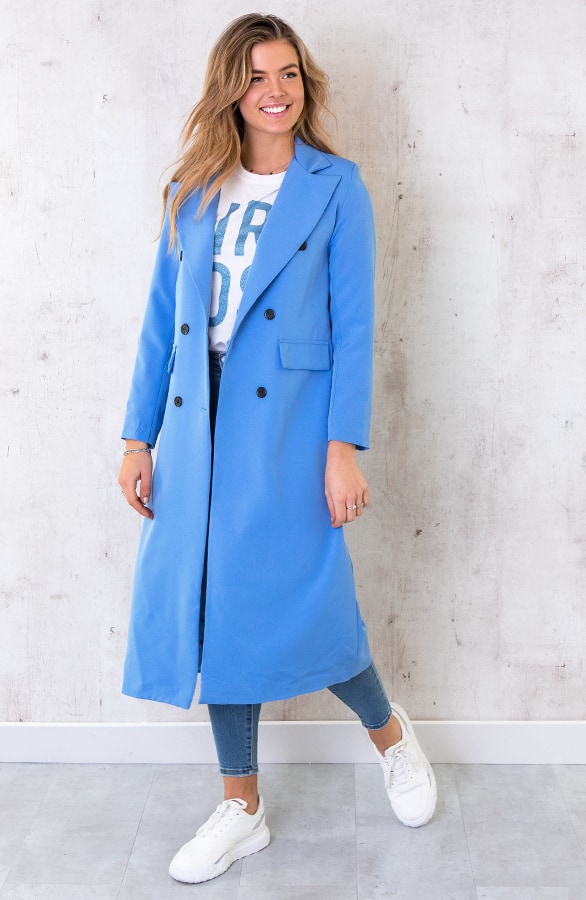 Ultra Long Blazer Blauw – shoparchief, foto 2