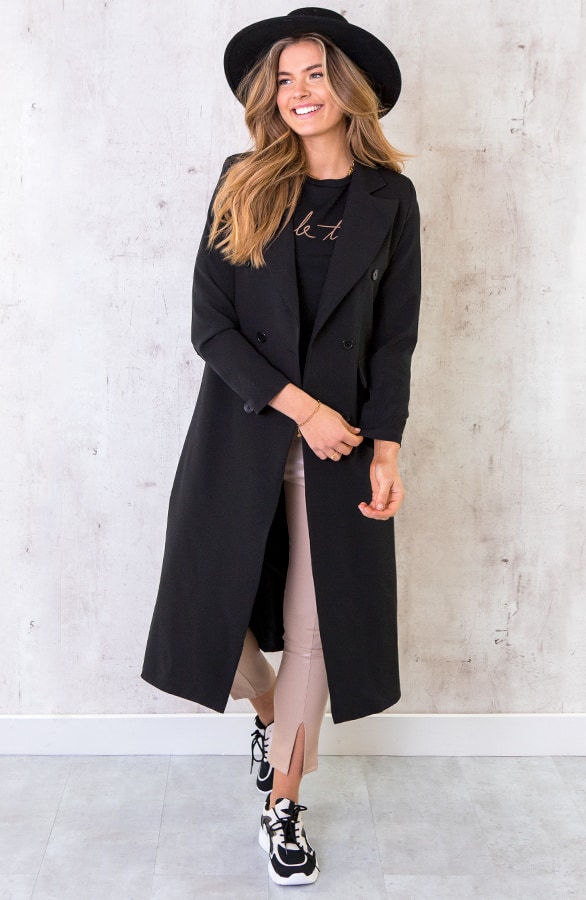 Ultra Long Blazer Zwart – shoparchief, foto 2
