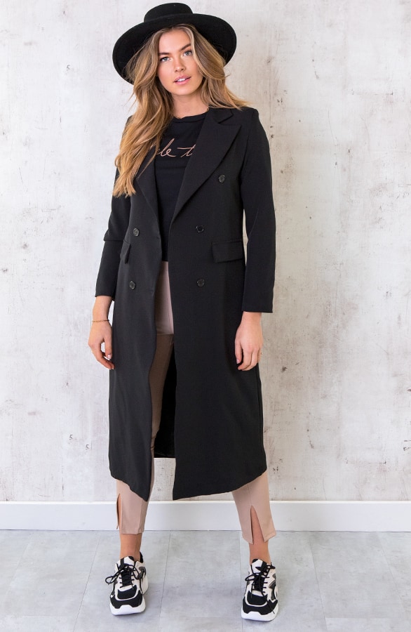 Ultra Long Blazer Zwart – shoparchief