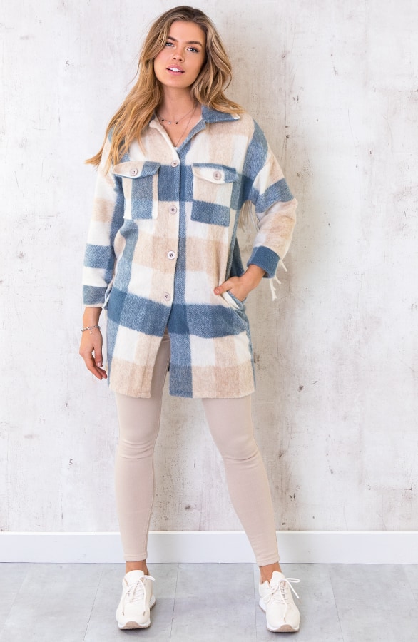 Woven Jacket Fringe Blauw – shoparchief, foto 5