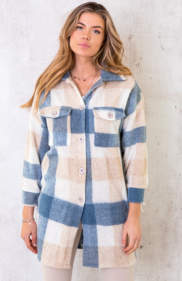 Woven Jacket Fringe Blauw – shoparchief, foto 2