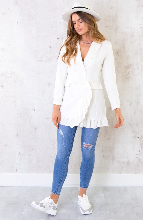 Blazer Dress Button Offwhite – shoparchief, foto 2