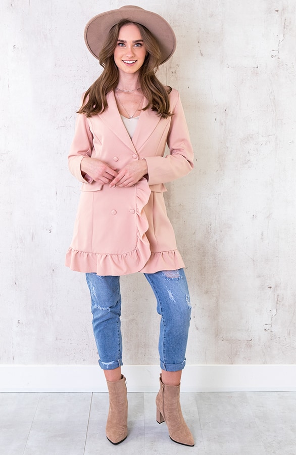 Blazer Dress Button Roze – shoparchief, foto 2