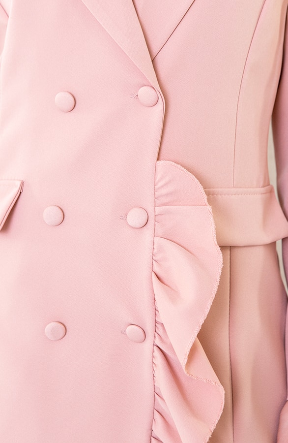 Blazer Dress Button Roze – shoparchief, foto 5