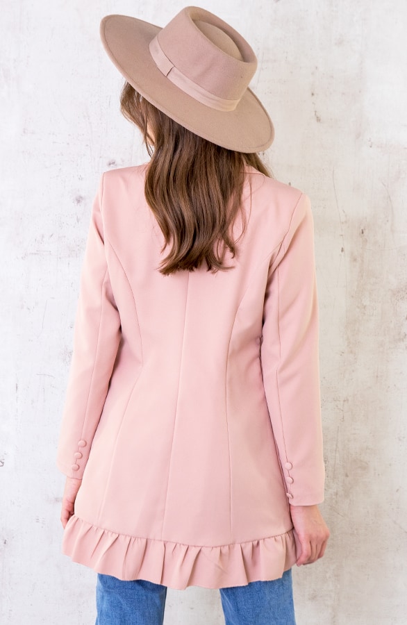 Blazer Dress Button Roze – shoparchief, foto 4