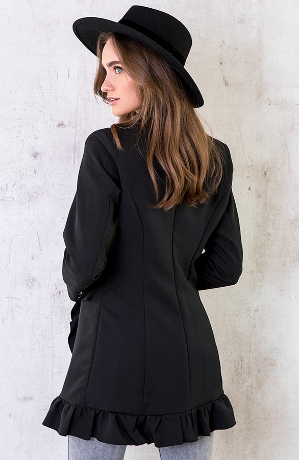 Blazer Dress Button Zwart – shoparchief, foto 5