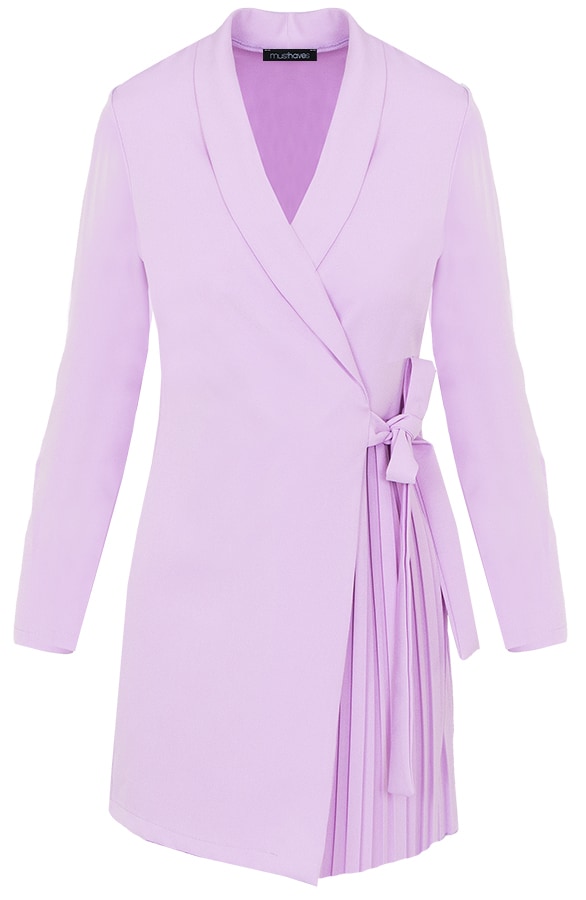 Blazer Dress Met Plooien Lila – shoparchief