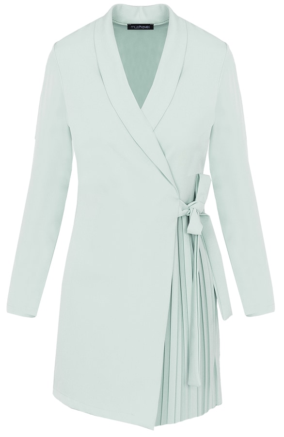 Blazer Dress Met Plooien Mint – shoparchief