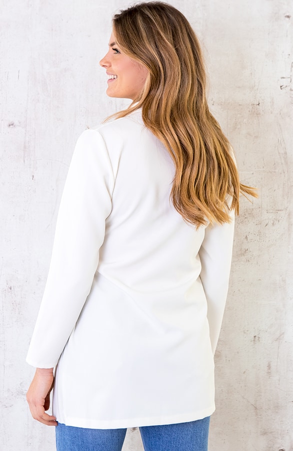 Blazer Dress Met Plooien Offwhite – shoparchief, foto 4