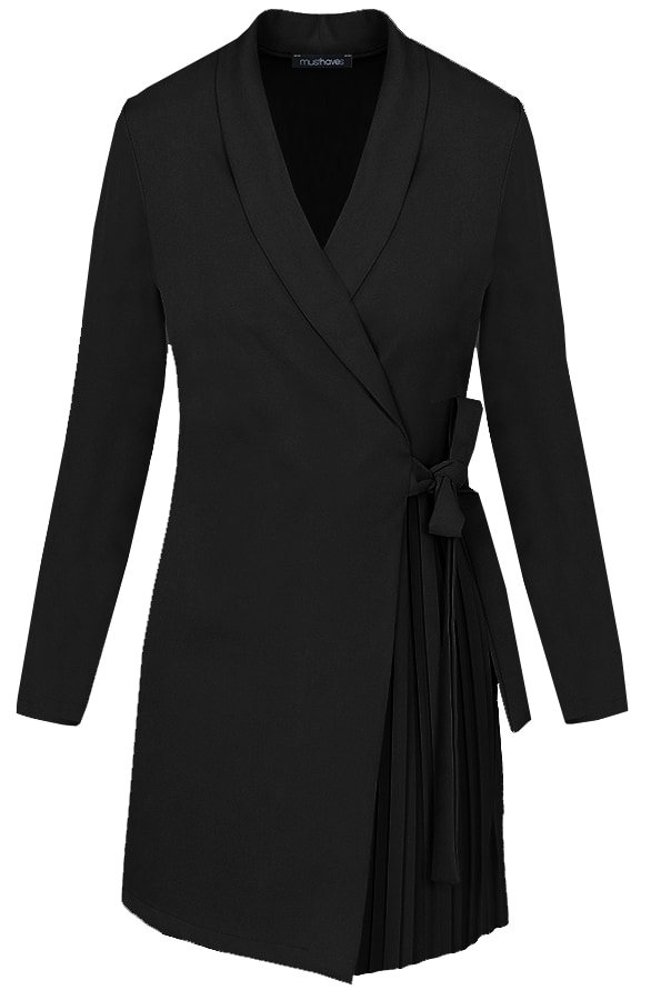 Blazer Dress Met Plooien Zwart – shoparchief
