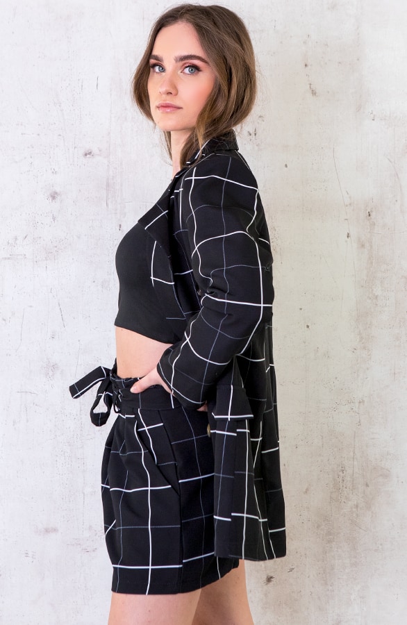 Geblokte Blazer Zwart – shoparchief, foto 3