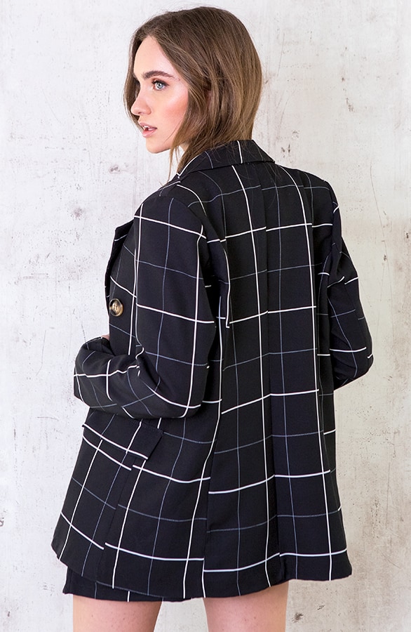 Geblokte Blazer Zwart – shoparchief, foto 5