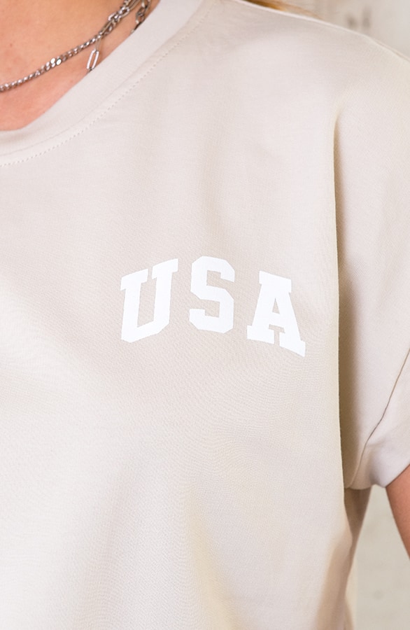 Oversized USA Top beige – shoparchief, foto 2