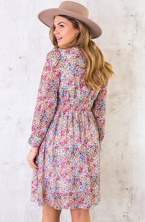 Jurk Met Bloemen Dames Multicolor – shoparchief, foto 4