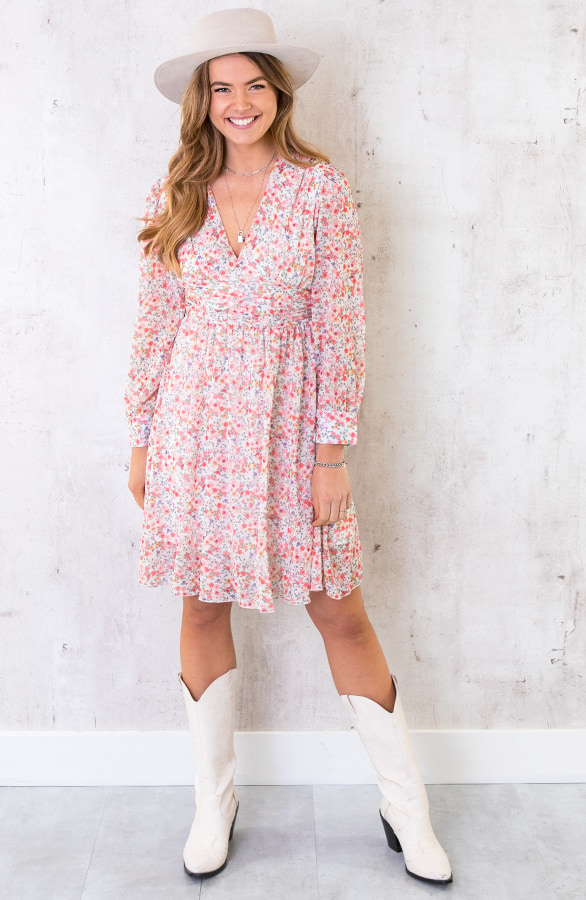 Jurk Met Bloemen Dames Oranje – shoparchief, foto 2