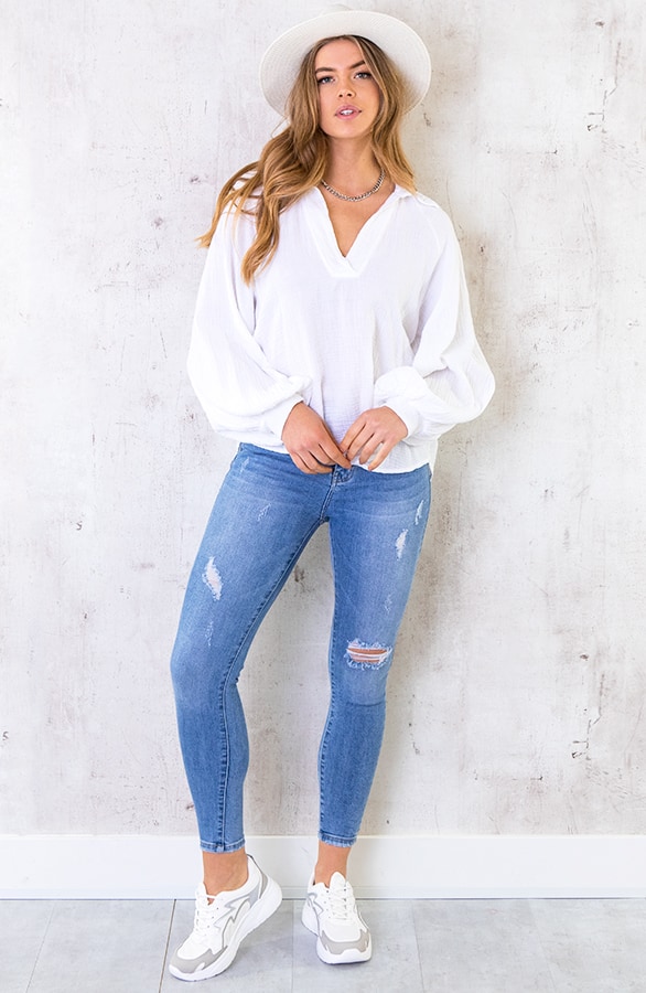 Skinny Broek High Waist Damaged – shoparchief, foto 7