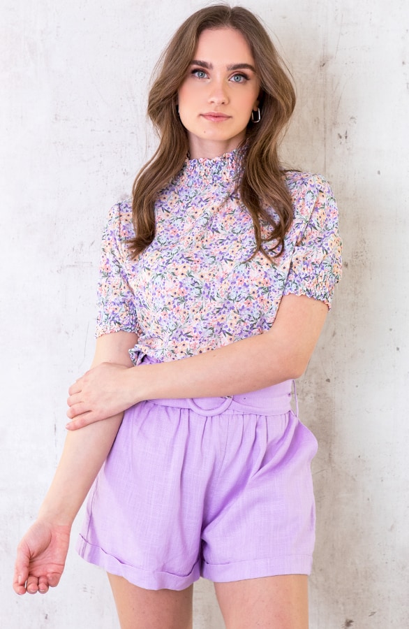 Linnen Ceintuur Short Lila – shoparchief, foto 4