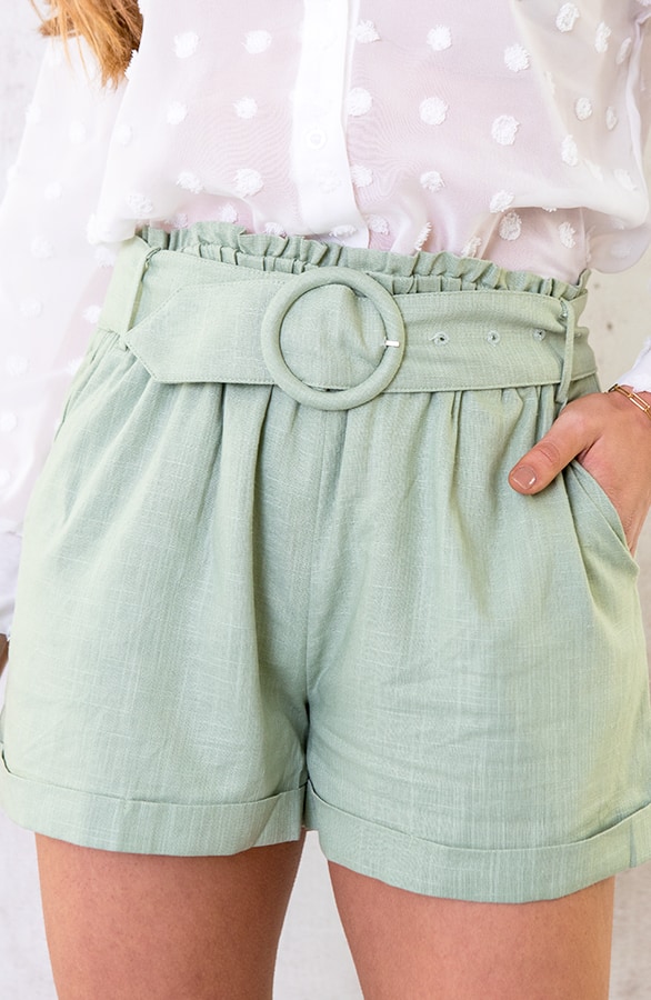 Linnen Ceintuur Short Mint – shoparchief