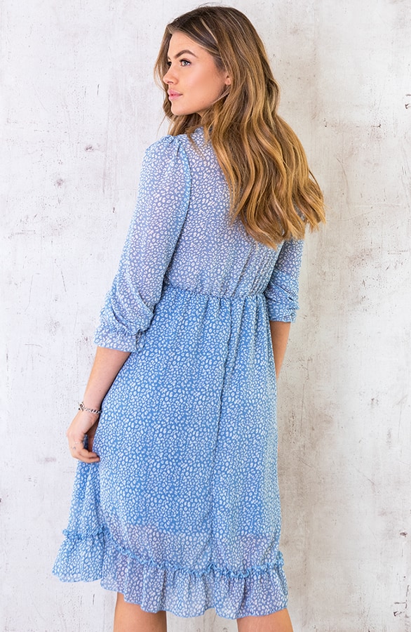 Midi Jurk Met Panterprint Blauw – shoparchief, foto 4