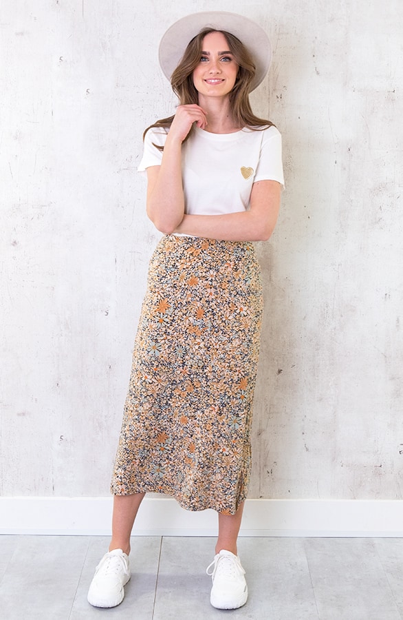 Midi Rok Jersey Bloemen – shoparchief, foto 5