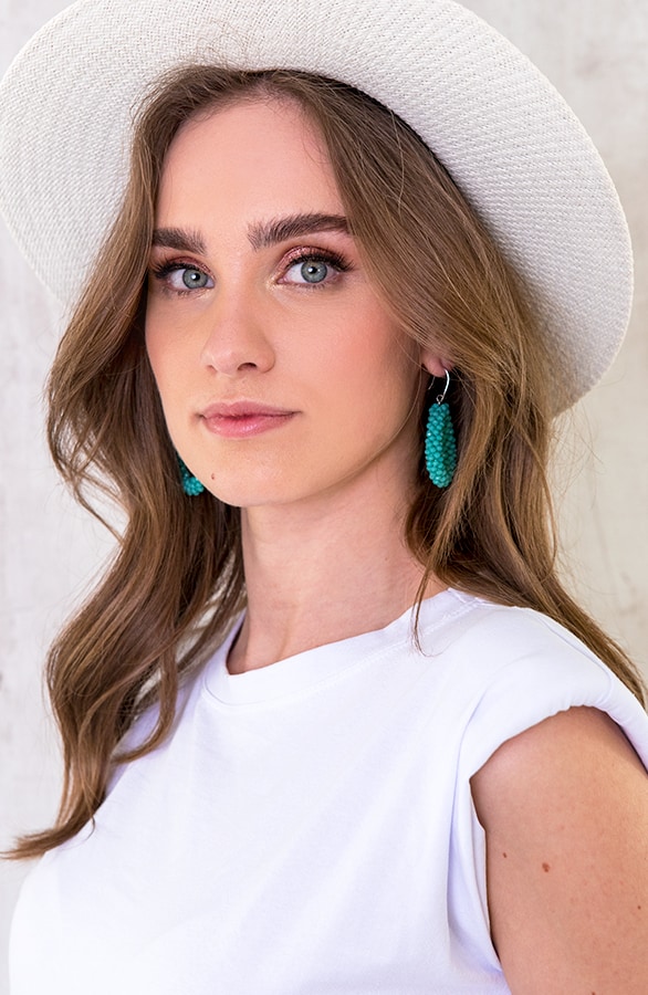Oval Turquoise Oorbellen – shoparchief, foto 3
