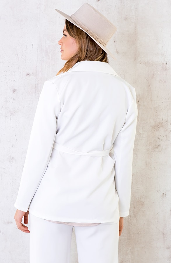 Oversized Blazer Met Strik Offwhite – shoparchief, foto 5