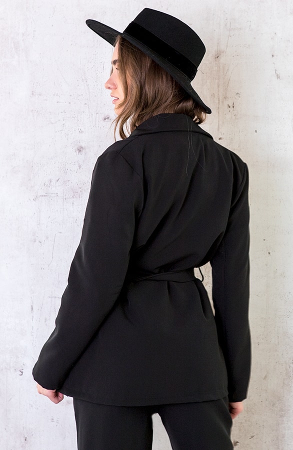 Oversized Blazer Met Strik Zwart – shoparchief, foto 2