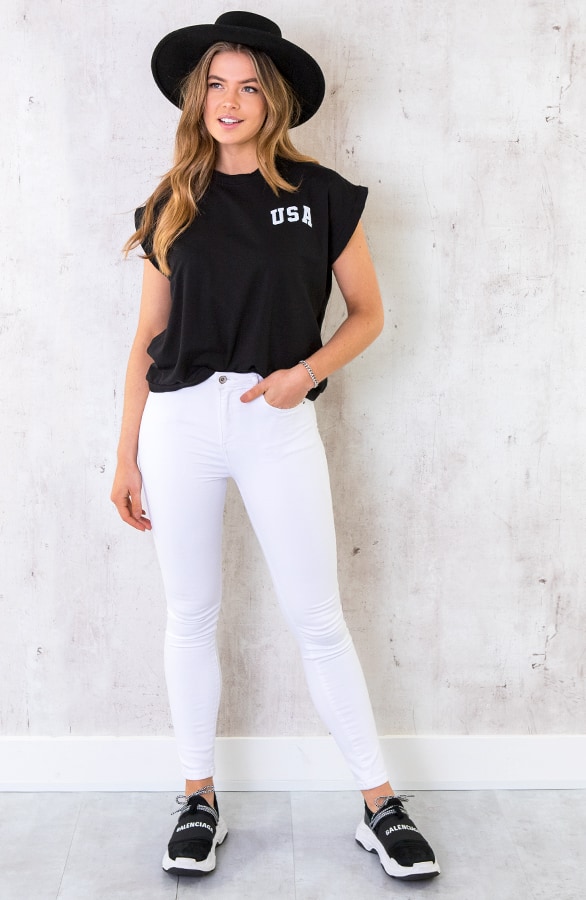 Oversized USA Top Zwart – shoparchief, foto 2