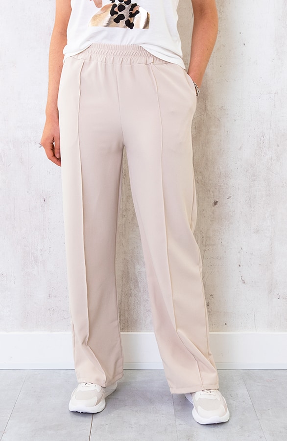 Pantalon Met Elastiek Beige – shoparchief