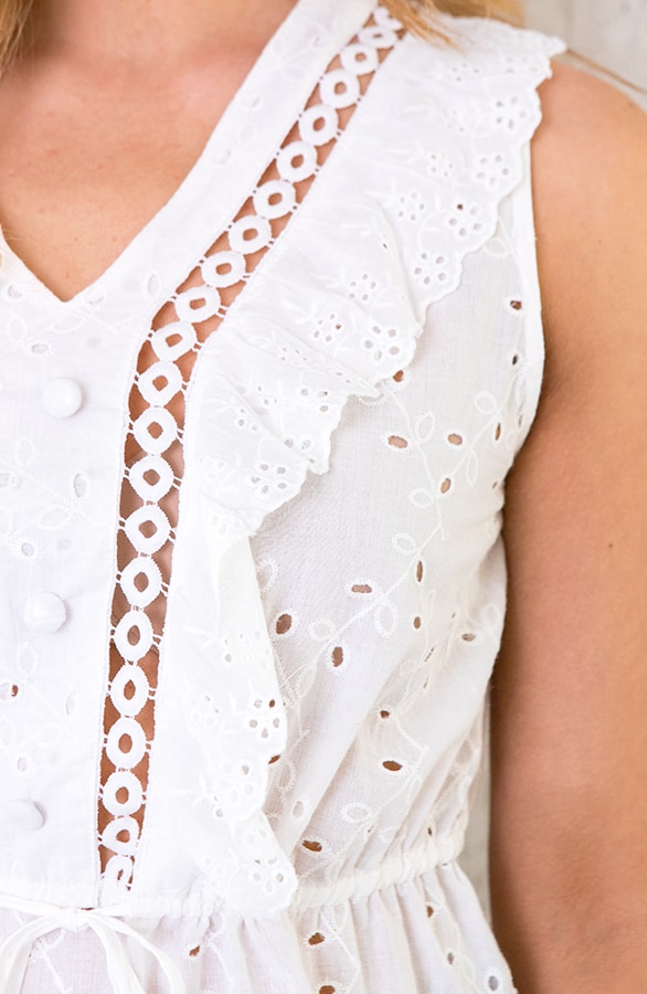 Peplum Top Embroidery Wit – shoparchief, foto 5
