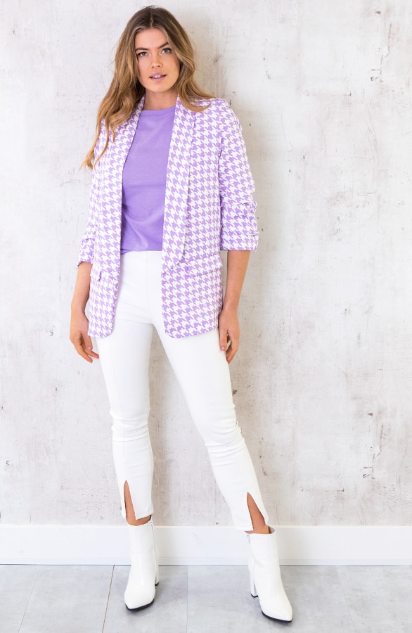 Pied De Poule Blazer Lila – shoparchief, foto 2