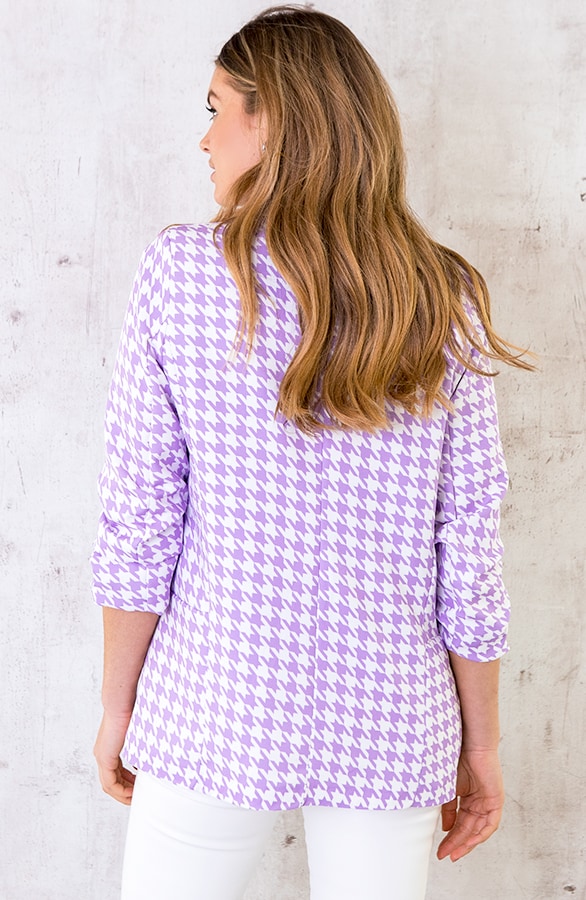 Pied De Poule Blazer Lila – shoparchief, foto 4