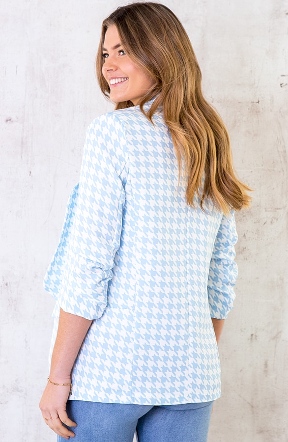 Pied De Poule Blazer Babyblauw – shoparchief, foto 5