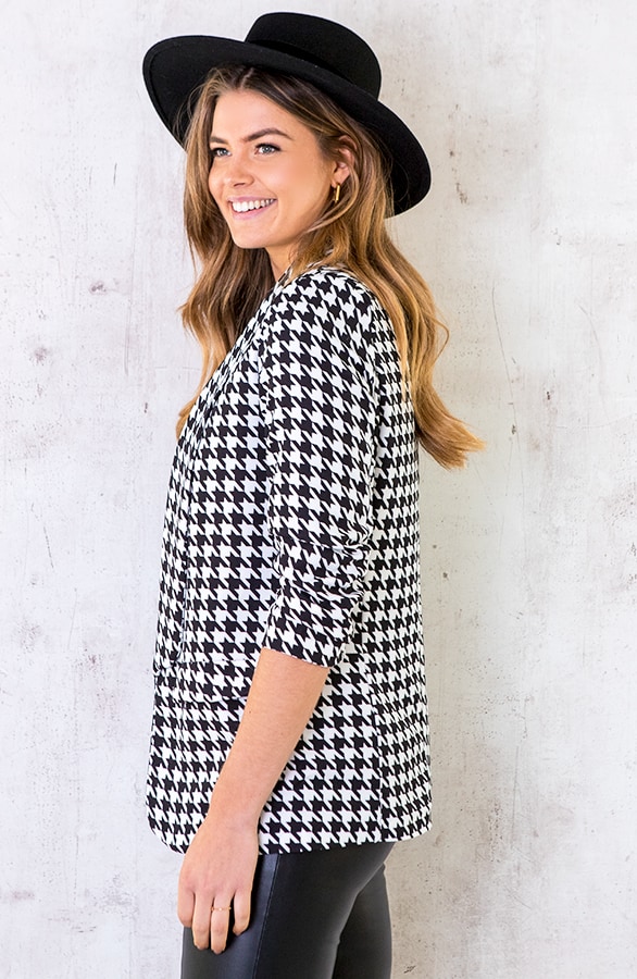 Pied De Poule Blazer Zwart – shoparchief, foto 3