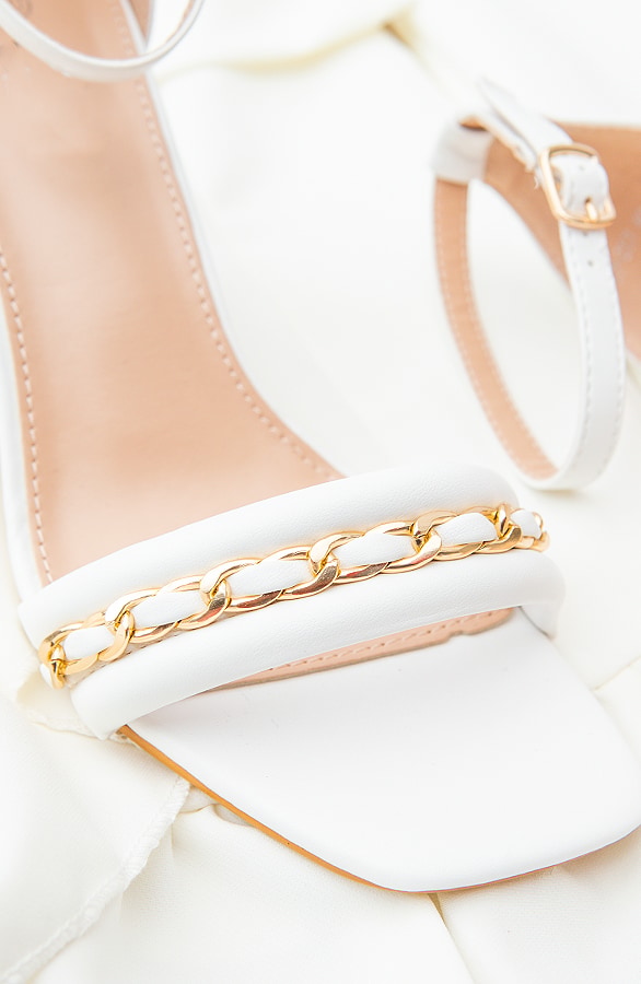 Pumps Met Gouden Chain Wit – shoparchief, foto 3