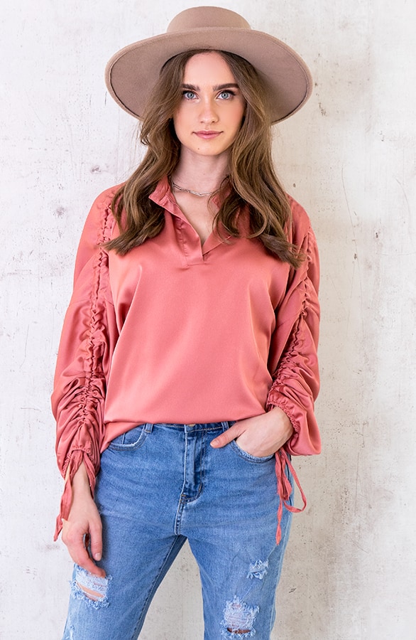 Oversized Silk Lace Blouse Dust Roze – shoparchief