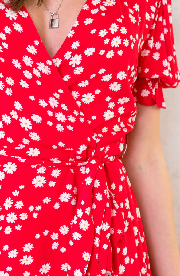 Split Dress Madelief Rood – shoparchief, foto 6