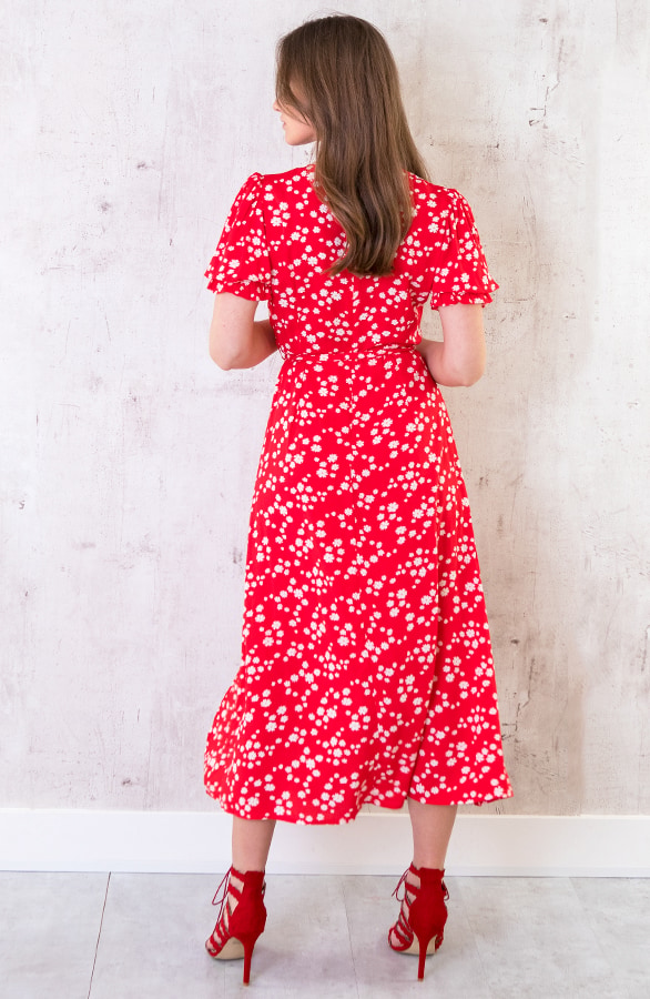 Split Dress Madelief Rood – shoparchief, foto 7