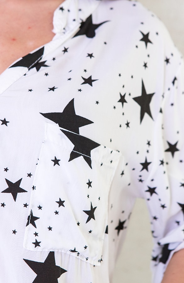 Sterrenprint Blouse Wit – shoparchief, foto 5