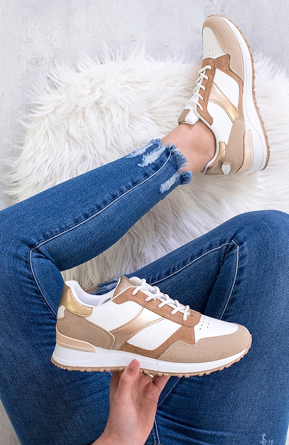Suede Metallic Sneakers Camel – shoparchief