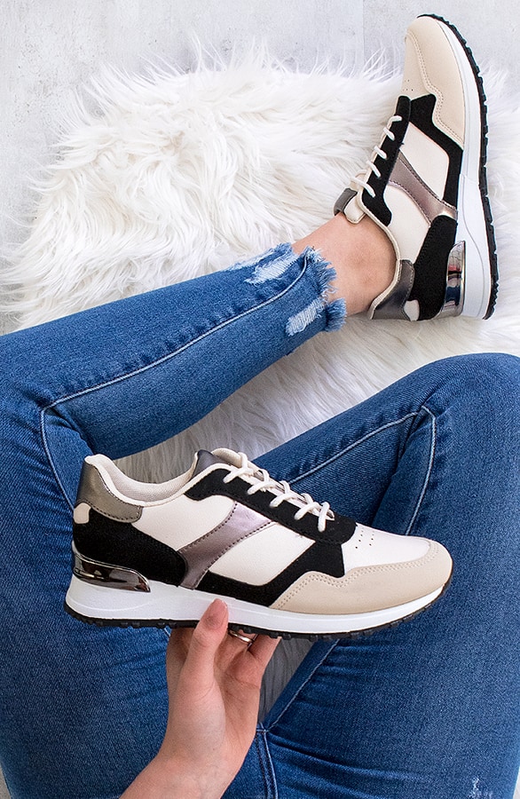 Suede Metallic Sneakers Zwart – shoparchief