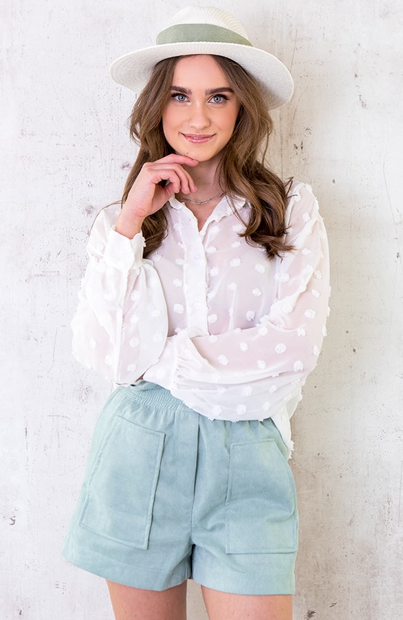 Suedine Short Met Zakken Mint – shoparchief, foto 2