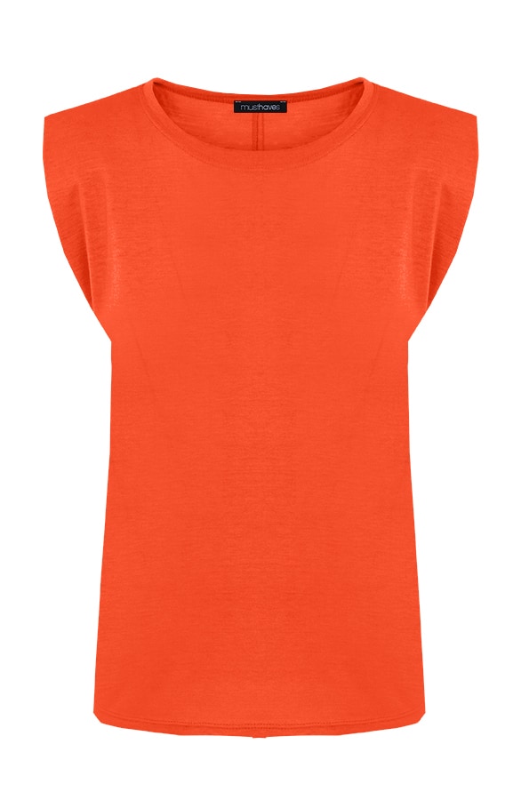 Top Met Schoudervulling Oranje – shoparchief