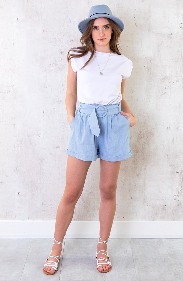 Linnen Ceintuur Short babyblauw – shoparchief, foto 5