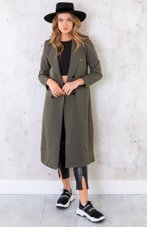Ultra Long Blazer Legergroen – shoparchief
