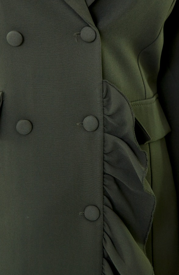 Blazer Dress Button Army – shoparchief, foto 4