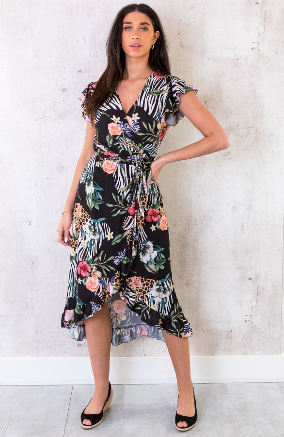Bloemen Midi Jungle Jurk – shoparchief, foto 11