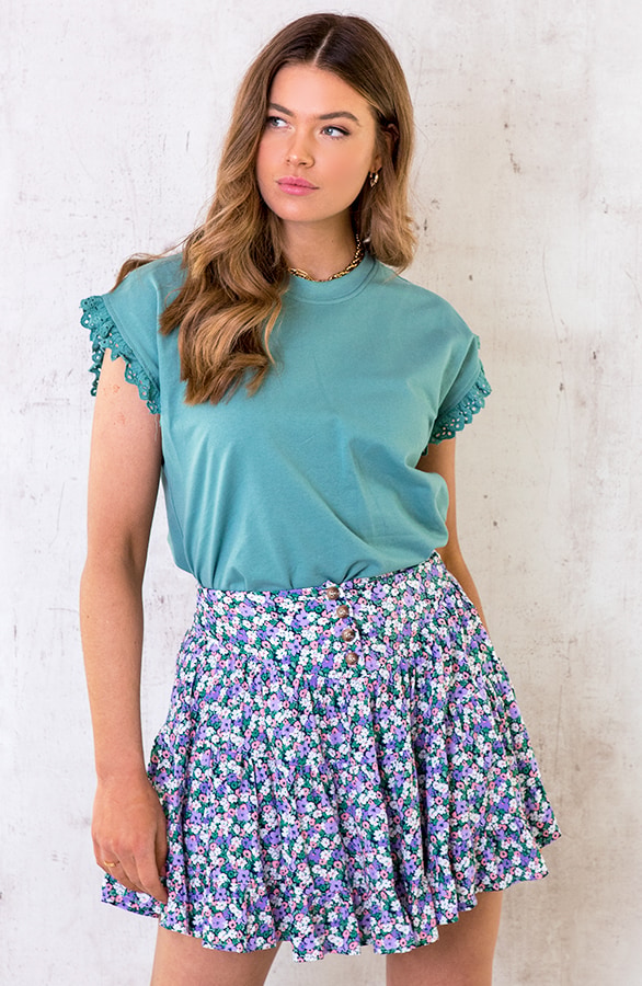 Katoenen Rok Bloemen Lila – shoparchief, foto 2