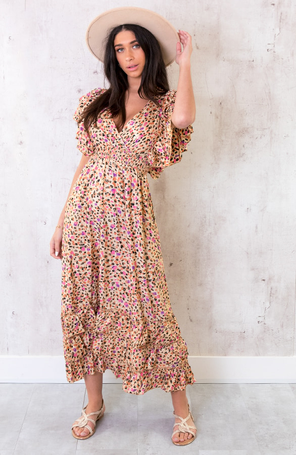 Boho Maxi Ruches Jurk – shoparchief